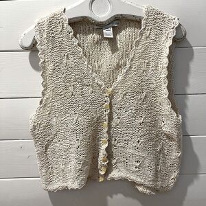 💛Vintage Ballinger Gold Knit Silk Vest – Size S